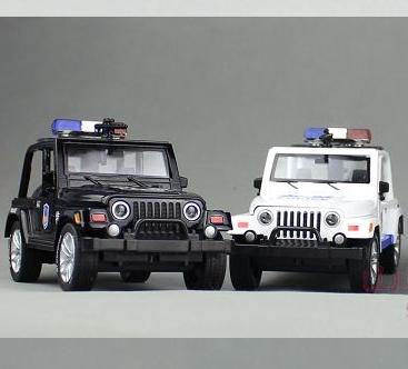 【警車模型】jeep牧馬人合金警車模型(黑白兩色可選)