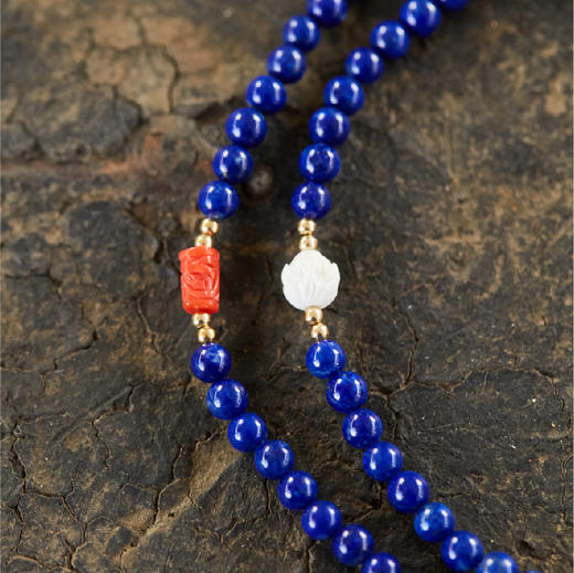 醍醐 4A青金石 松石 珊瑚 猛犸象牙 三圈手串 商品图4