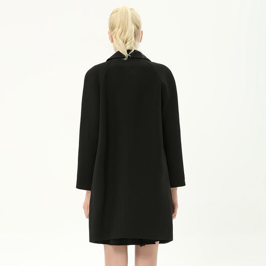 effusive 秋冬小巧翻领贴布绣花卉气质风衣大衣外套女363301f 三弗