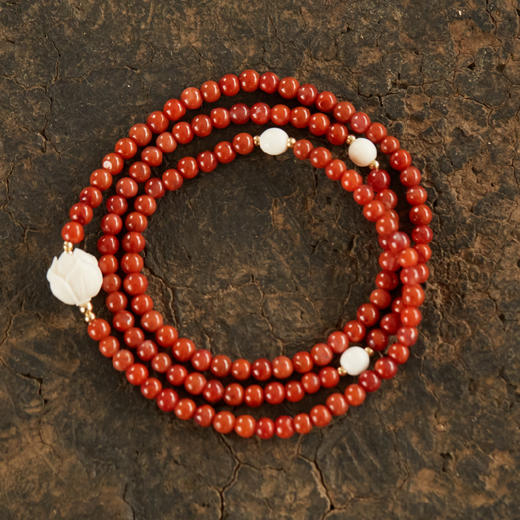 醍醐 南红玛瑙 猛犸象牙 手串 三圈 商品图3