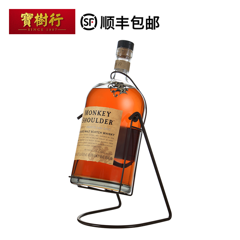 残次低价 Monkeyshoulder 三只猴子4500ml大瓶装进口洋酒调和纯麦苏格兰威士忌