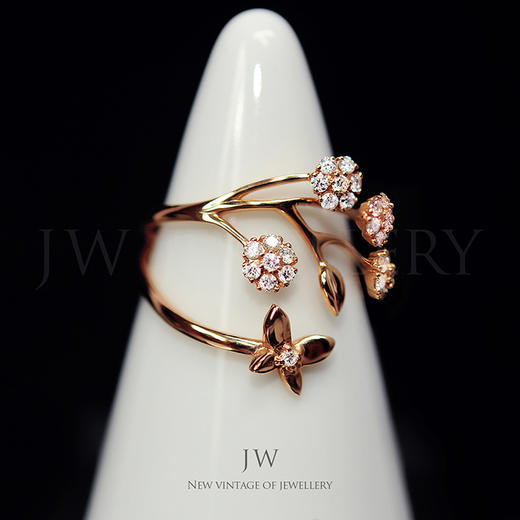 JULEE JULEE 【指尖花】18K玫瑰金 钻石戒指 商品图3