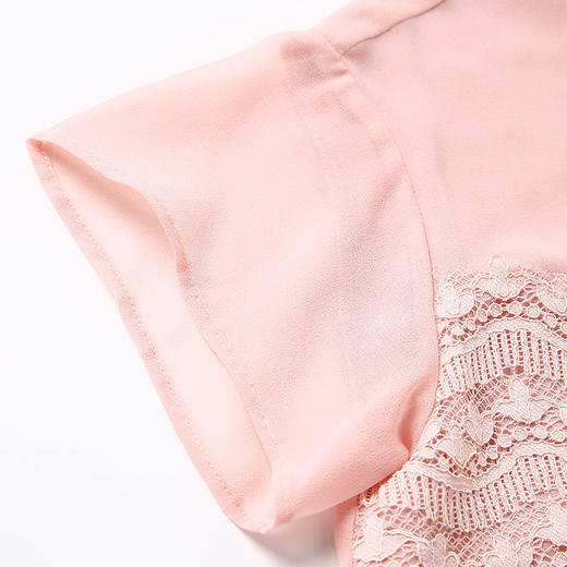 EITIE爱特爱女装夏季蕾丝钩花短袖T恤上衣宽松百搭5513227 商品图3