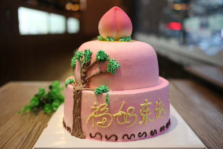 场景主题蛋糕系列双层寿桃蛋糕如图款式新鲜水果动物性淡奶油