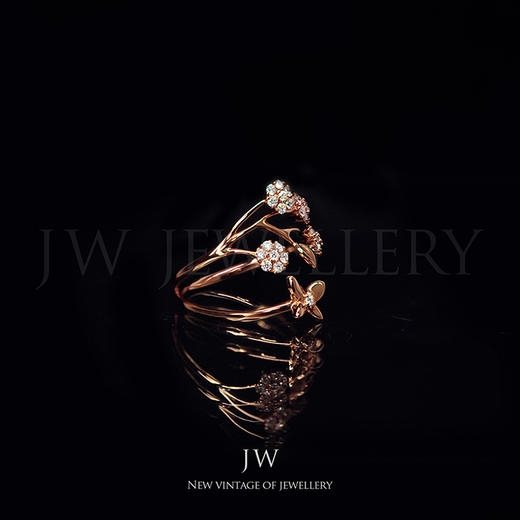 JULEE JULEE 【指尖花】18K玫瑰金 钻石戒指 商品图1