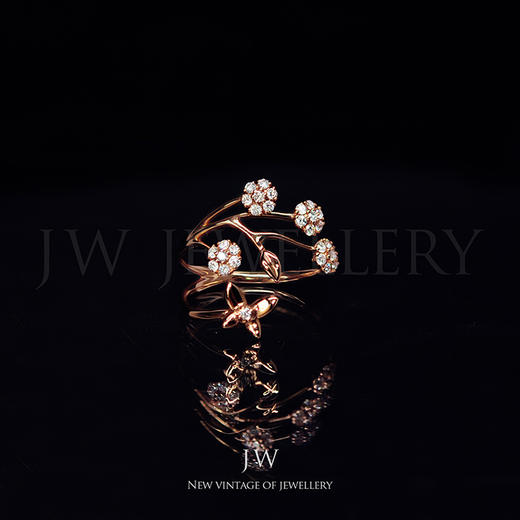 JULEE JULEE 【指尖花】18K玫瑰金 钻石戒指 商品图2