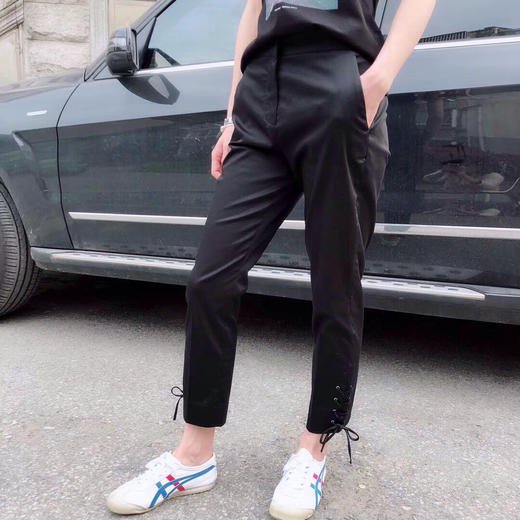 max下摆系带两色裤子