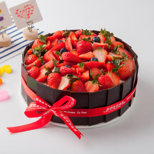 招财聚宝-新鲜草莓大满足-多规格【生日蛋糕】 商品图0