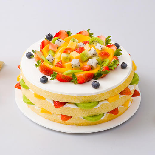 七星伴月-鲜果夹心裸蛋糕-多规格【生日蛋糕】 商品图0