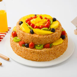 阳光城堡-栗子夹心鲜果蛋糕-6磅【生日蛋糕】