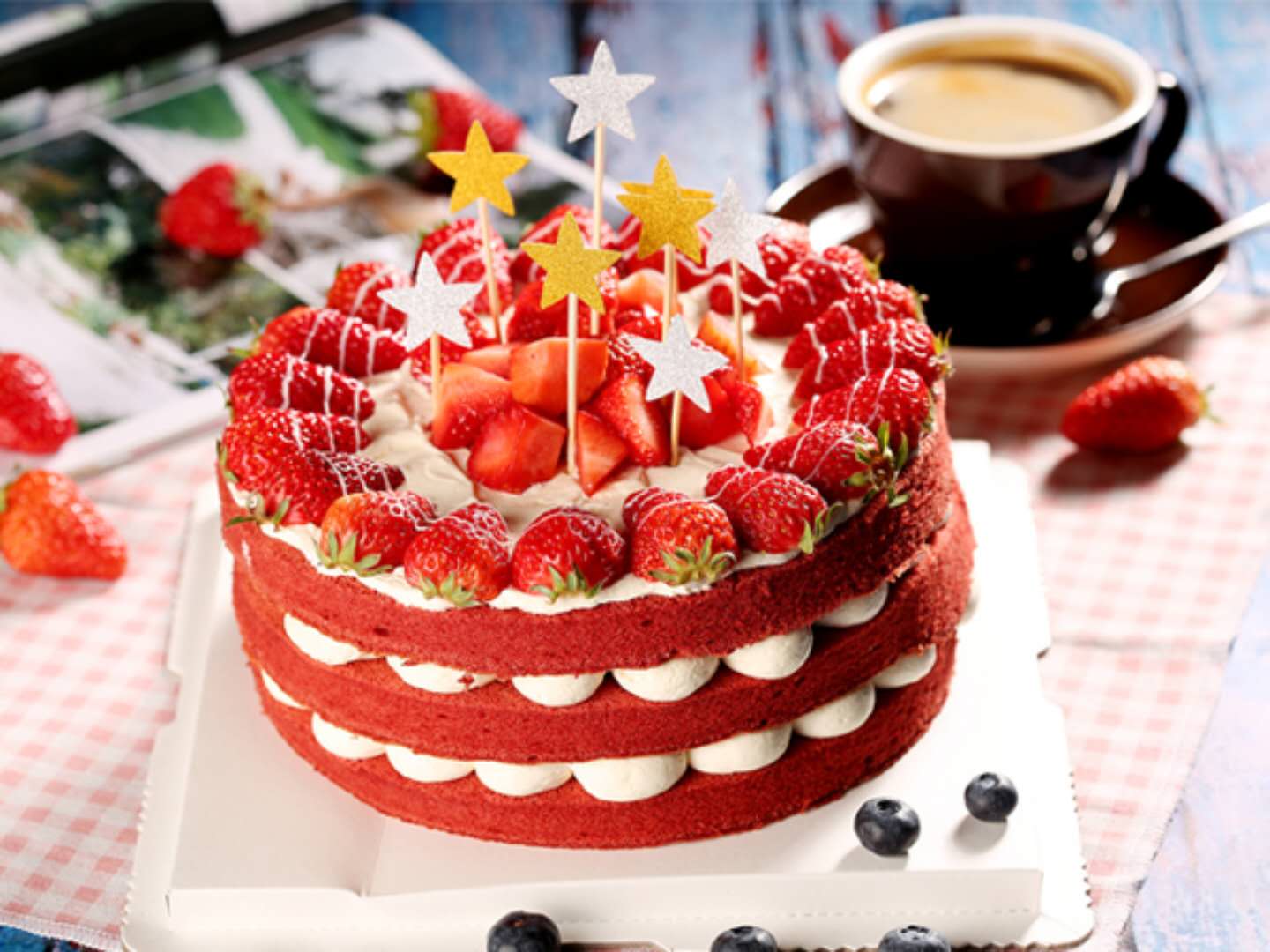 Red velvet cake红丝绒裸蛋糕（动物奶油）