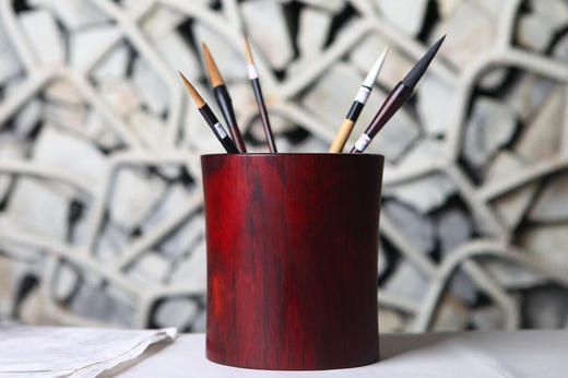 「小叶紫檀」素面笔筒 商品图0