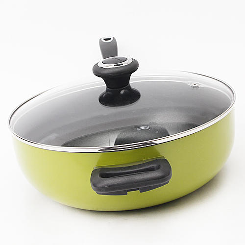 思乐顿绿色26cm单柄单耳不粘锅家用无油烟平底锅c28