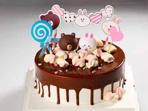 巧克力淋面布朗熊&可妮兔（玩具不可食用）（动物奶油） 商品图0