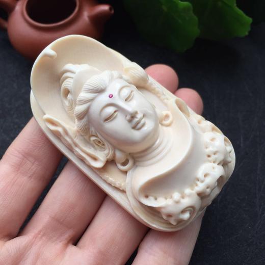 45705猛犸象牙莲花观音