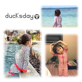 【清仓价】0-4岁 | 暖暖穿了五年的防晒泳衣+遮阳帽，瑞士防晒技术UPF50+，透气速干  duksday儿童泳衣