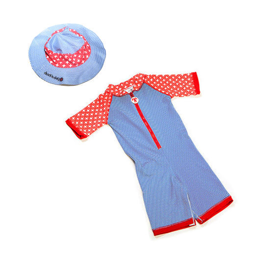 【清仓价】0-4岁 | 暖暖穿了五年的防晒泳衣+遮阳帽，瑞士防晒技术UPF50+，透气速干  duksday儿童泳衣 商品图2