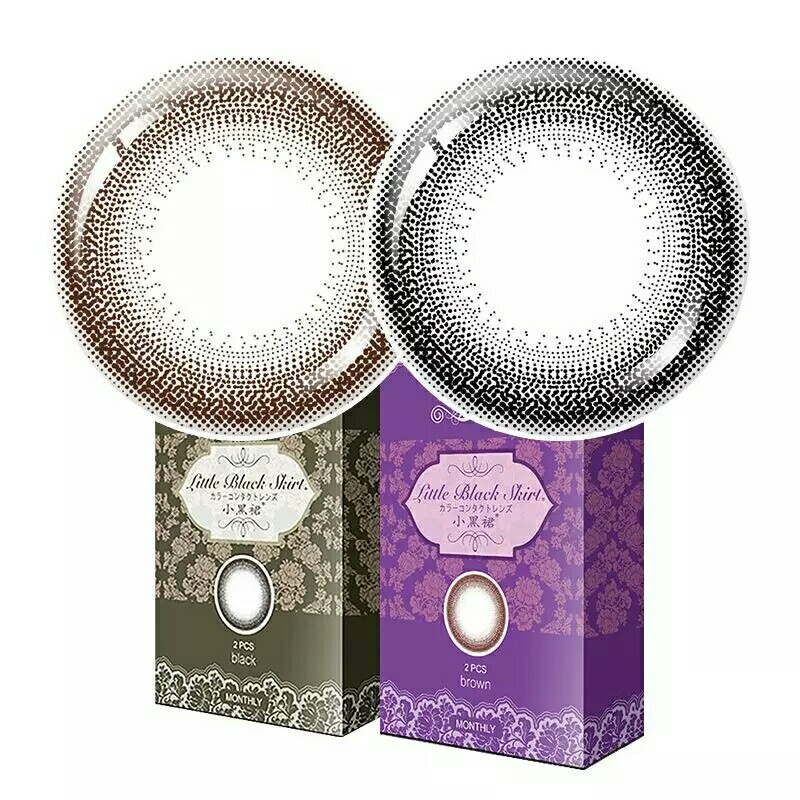 【店长推荐】第5代科莱博小黑裙美瞳月抛2片装混血小直径隐形近视眼镜LALISH