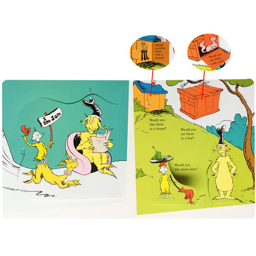 英文原版 Green Eggs & Ham 绿鸡蛋和火腿 培养孩子阅读英文读物纸板翻翻书亲子共读 句型简单 Dr. Seuss 商品图1