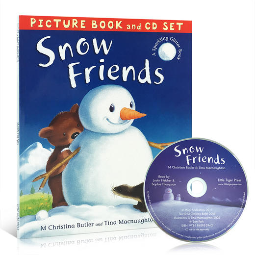 英文原版 Snow Friends 雪朋友 喷砂效果 圣诞节庆绘本 启蒙儿童故事 附CD 有声书 商品图0