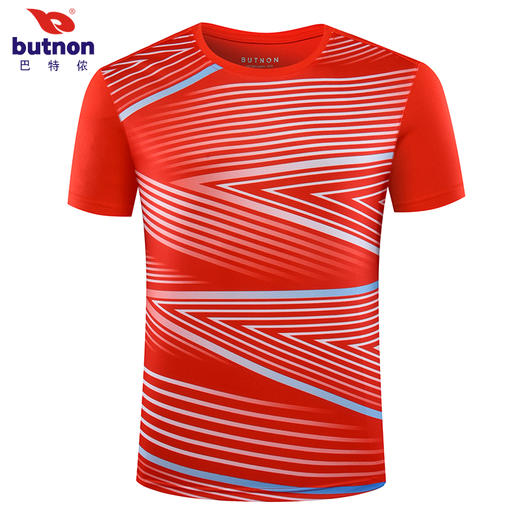 8033巴特侬 新品男装T恤 速干透气排汗男短袖T恤条纹撞色圆领网球服凉爽短袖衫 商品图2