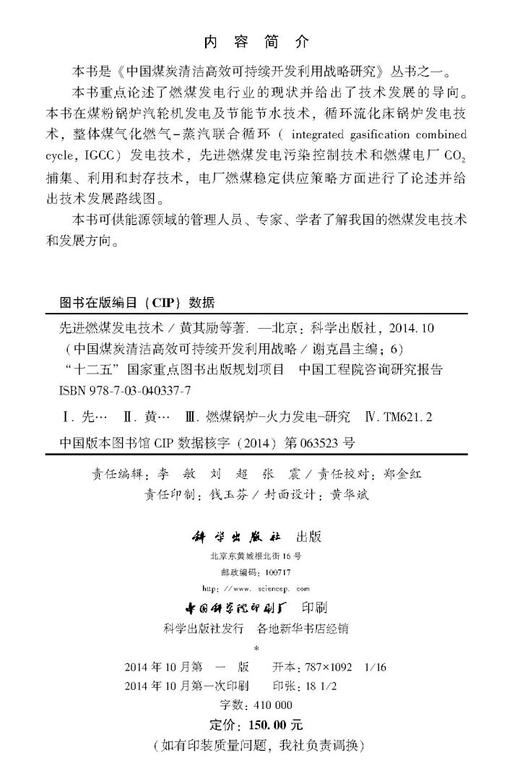 先进燃煤发电技术 商品图2