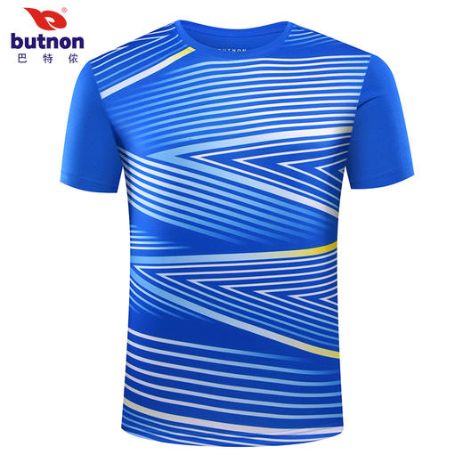8033巴特侬 新品男装T恤 速干透气排汗男短袖T恤条纹撞色圆领网球服凉爽短袖衫 商品图0