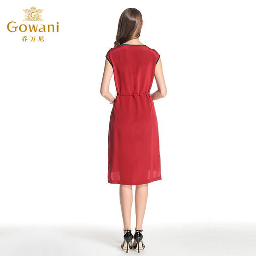 乔万尼夏季桑蚕丝简约休闲系带真丝连衣裙中长款EB2E816 商品图2