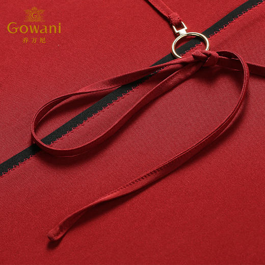 乔万尼夏季桑蚕丝简约休闲系带真丝连衣裙中长款EB2E816 商品图3