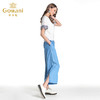乔万尼裤子中腰宽松休闲裤时尚潮流开叉九分薄款阔腿裤女夏季EB2F802 商品缩略图1