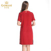 乔万尼夏季桑蚕丝简约修身真丝红色直筒连衣裙女夏中裙EB2E812 商品缩略图3