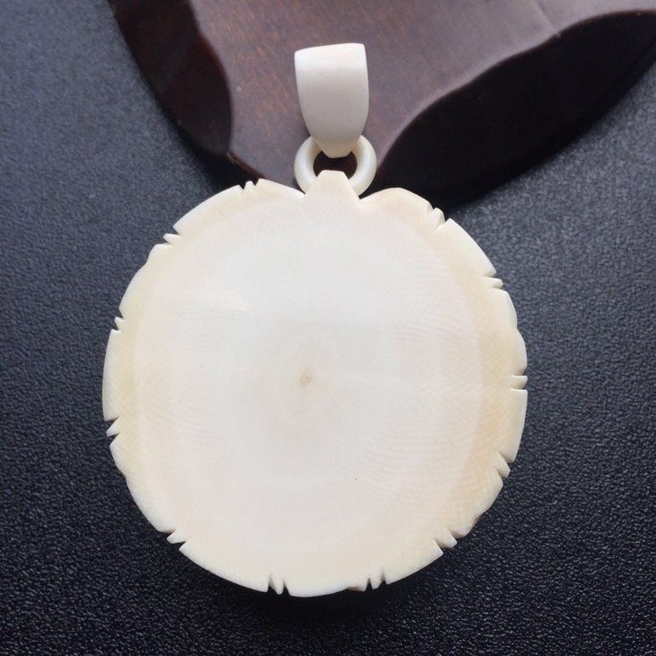 45013猛犸象牙牡丹花吊坠