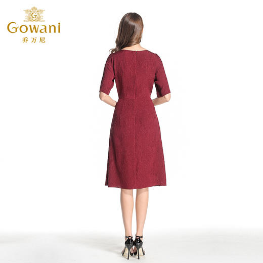 乔万尼夏季连衣裙桑蚕丝气质真丝高腰红色a字裙中长款EB2E881 商品图2