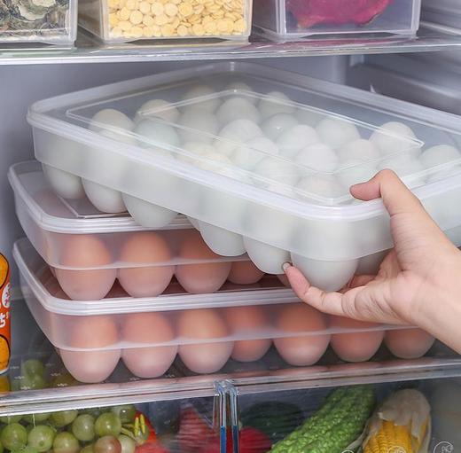 【居家】*单层34格鸡蛋饺子收纳盒厨房冰箱有盖蛋保鲜盒蛋托野餐便携鸡蛋格 商品图1