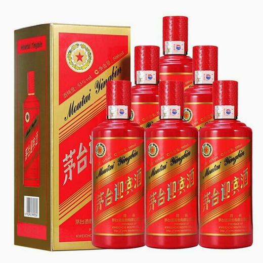 【专享】茅台迎宾酒 (中国红) 53度 酱香 500ml*6 整箱装 商品图0