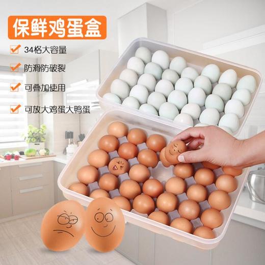 【居家】*单层34格鸡蛋饺子收纳盒厨房冰箱有盖蛋保鲜盒蛋托野餐便携鸡蛋格 商品图2