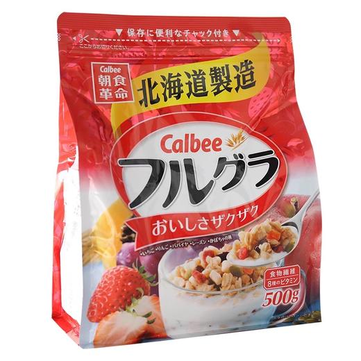 日本Calbee卡乐B 北海道 营养早餐 水果颗粒果仁谷物冲饮麦片500g XD 商品图3