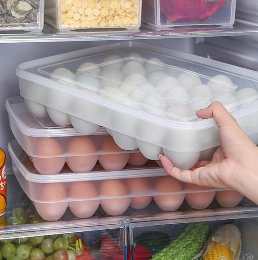 【居家】*单层34格鸡蛋饺子收纳盒厨房冰箱有盖蛋保鲜盒蛋托野餐便携鸡蛋格 商品图0