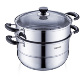 苏泊尔 26cm蒸锅双层加厚复底304不锈钢燃气煤气电磁炉通用锅具蒸笼SZ26B5