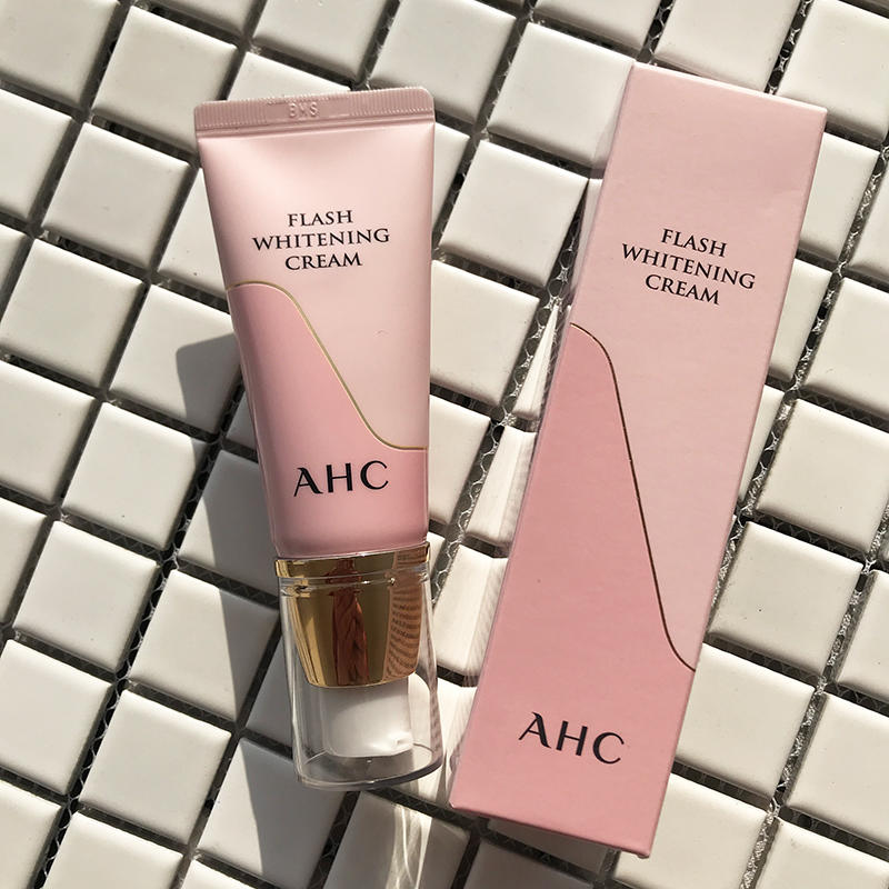 包邮:韩国ahc炫彩美白防晒隔离霜提亮spf30清爽透亮粉色素颜霜30ml