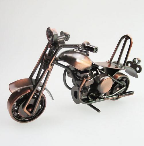 【家饰】小号铁艺摩托车模型 金属工艺品家居装饰品欧式摆件 创意生日礼品 商品图0
