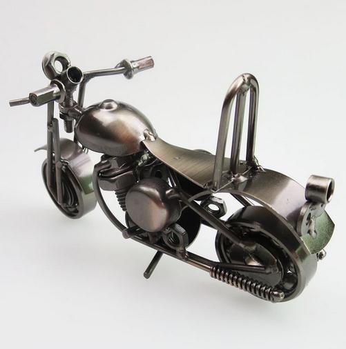 【家饰】小号铁艺摩托车模型 金属工艺品家居装饰品欧式摆件 创意生日礼品 商品图1