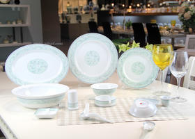 景德镇陶瓷 国瓷红叶 56头中餐具新春满园