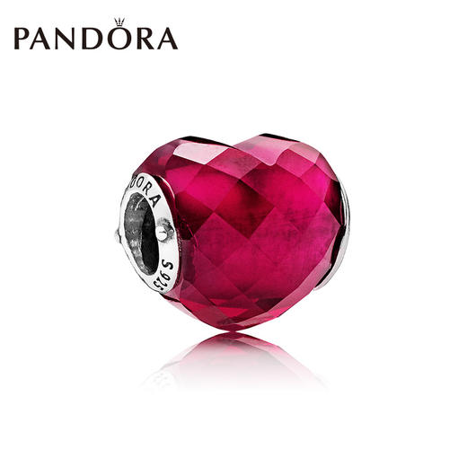 PANDORA潘多拉 紫红色爱心925银串饰浪漫DIY饰品 796563NFR 商品图0
