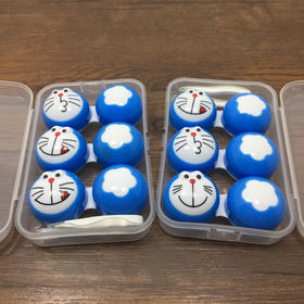 新款隐形眼镜盒卡通美瞳盒护理盒伴侣盒双联盒579叮当三连盒