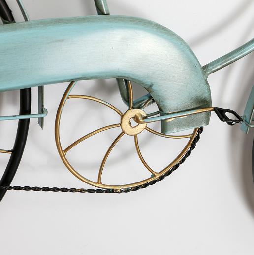 【家居百货】。自行车挂钟 铁艺创意复古怀旧时钟 美式乡村咖啡厅装饰壁钟表 商品图2