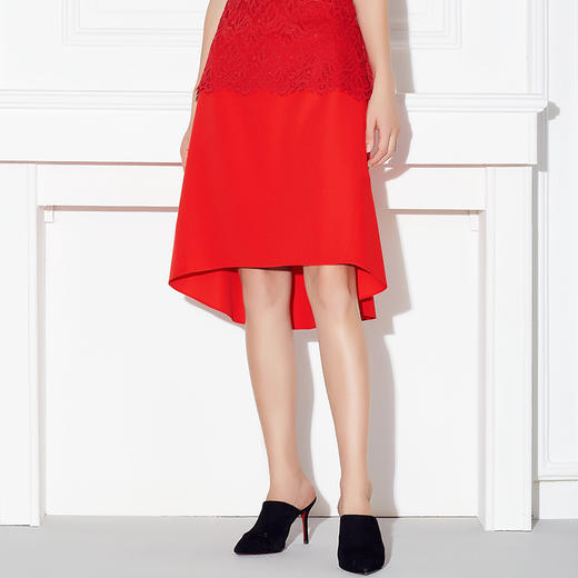 EITIE爱特爱女装夏包臀不规则荷叶边A型中长款短裙半裙 商品图0