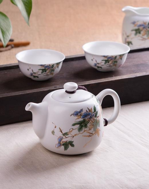 茶人岭 富贵千秋 禅定白瓷茶具8件套 商品图1