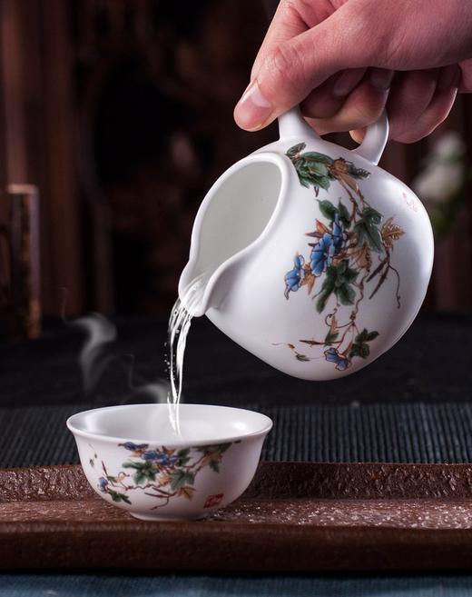 茶人岭 富贵千秋 禅定白瓷茶具8件套 商品图2