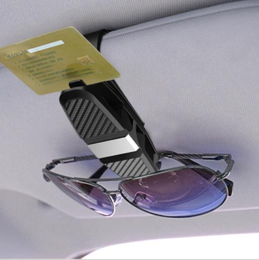 【汽车用品】碳纤车载眼镜夹墨镜夹 车用卡片夹 票据夹汽车收纳用品 商品图0